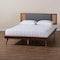 Baxton Studio Delfina Mid-Century Modern Dark Grey Fabric and Walnut Brown Finished Wood Full Size Platform Bed 239-12635-9801-ZORO - alternate 5